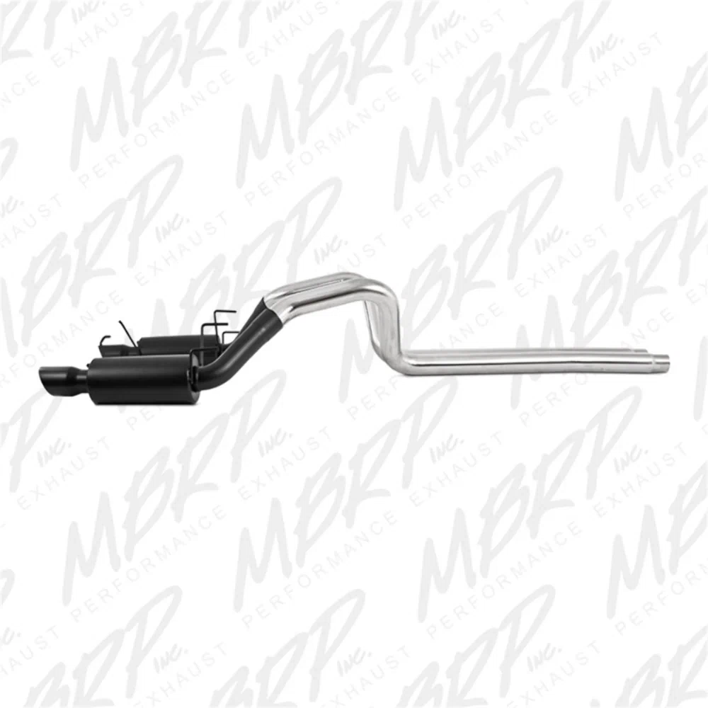 Fits 2011-14 Mustang 3_ Cat Back Dual Split Rear Street Version 4_ tips-S7258BLK